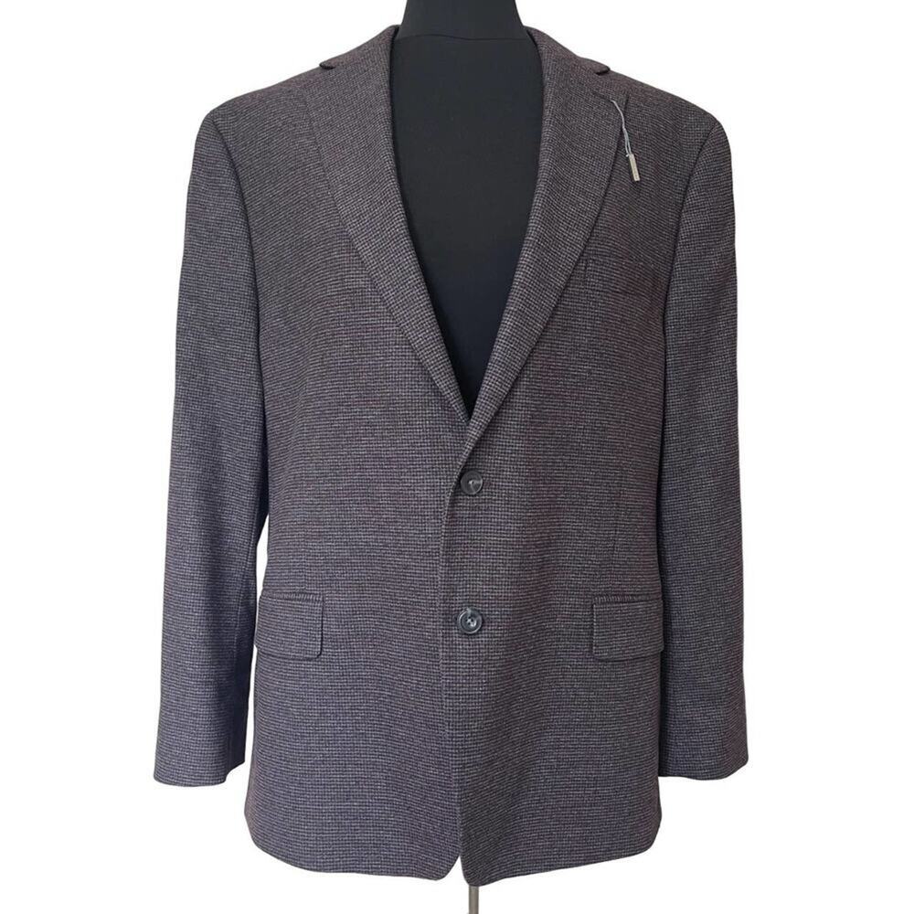 Michael Kors Mens Modern Fit Blazer Jacket Size 46R Purple Blue Checkered